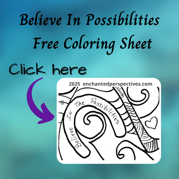Believe in possibilities coloring sheet thumbnail
