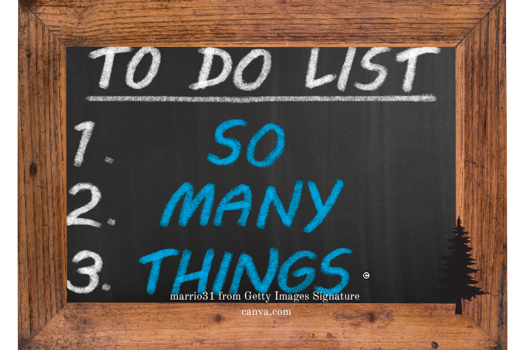 Chalkboard with the words to do list and numbers with words so many things.